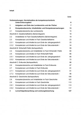 Gesellschaftslehre - Kernlehrplan, Gesamtschule, Sek I