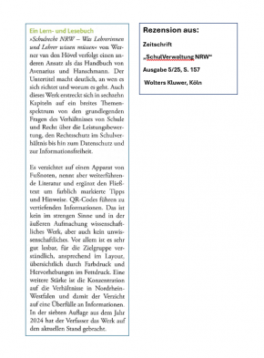 Schulrecht NRW - was Lehrerinnen und Lehrer wissen müssen