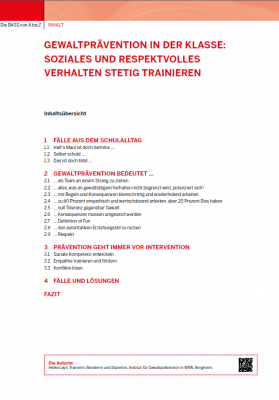 Gewaltprävention in der Klasse